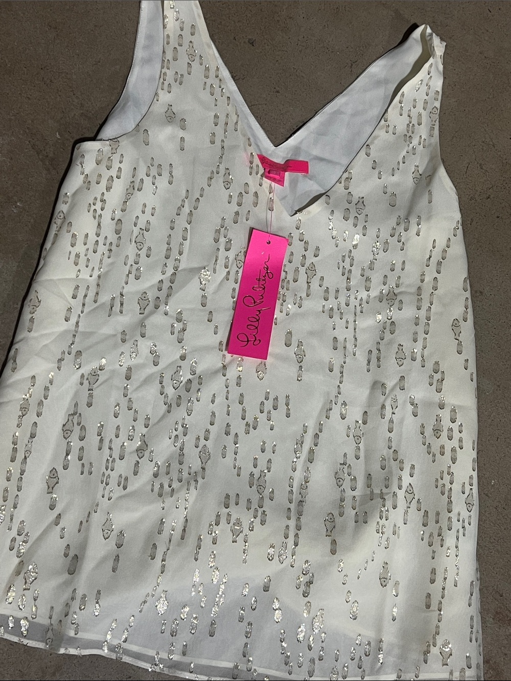 Lilly Pulitzer Florin Top in Coconut Gold Metallic Size Small NWT